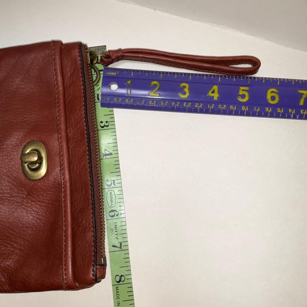 MARGOT New York Small Crossbody BROWN LEATHER Wristlet 3 in 1 Belt Bag Clutch - Picture 6 of 13